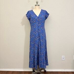 LOFT Blue Floral Pattern Dress